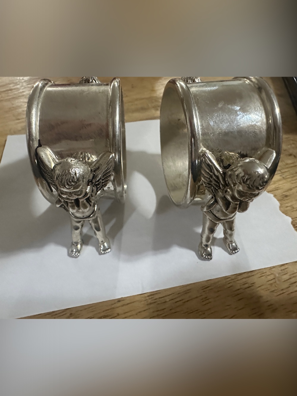 Pair of Cherub Silver-Plated Napkin Rings
